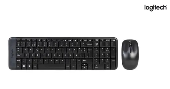 Kit de Teclado y Mouse Inalámbricos Logitech Wireless Combo MK220, Receptor USB. Color Negro.