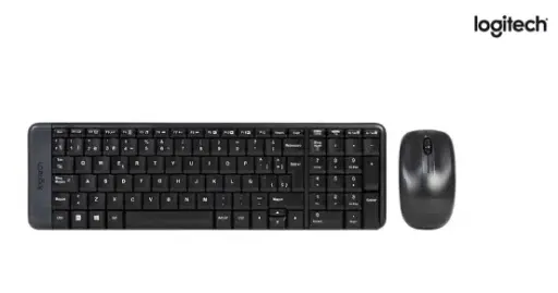 Kit de Teclado y Mouse Inalámbricos Logitech Wireless Combo MK220, Receptor USB. Color Negro.