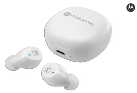 Audífonos Inalámbricos Motorola MOTO BUDS 105 con Estuche de Carga, Bluetooth. Color Blanco.