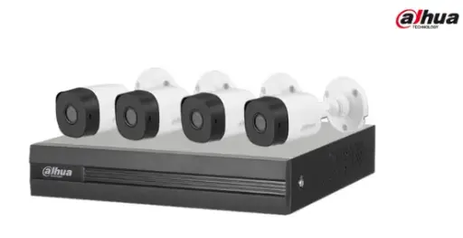 Kit de Videovigilancia Dahua DH-KIT/XVR1B04-I/4-B1A21N-0360B, con DVR de 4 Canales 2MP, H.265+ y 4 Cámaras de Vigilancia B1A21 tipo Bullet de 1080p.